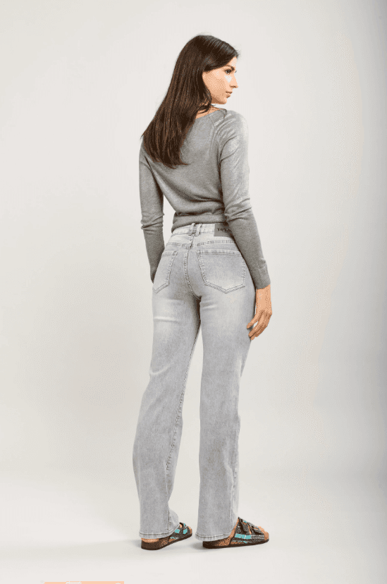 Toxik3 - Gerade geschnittene Stretch-Jeans in Hellgrau – bequem & vielseitig kombinierbar