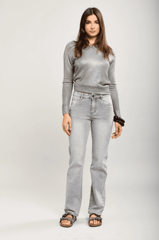 Toxik3 - Gerade geschnittene Stretch-Jeans in Hellgrau – bequem & vielseitig kombinierbar