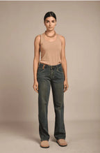 Toxik3 - Straight Jeans im Used-Look – High Waist & bequemer Stretch - Trendy Fashion
