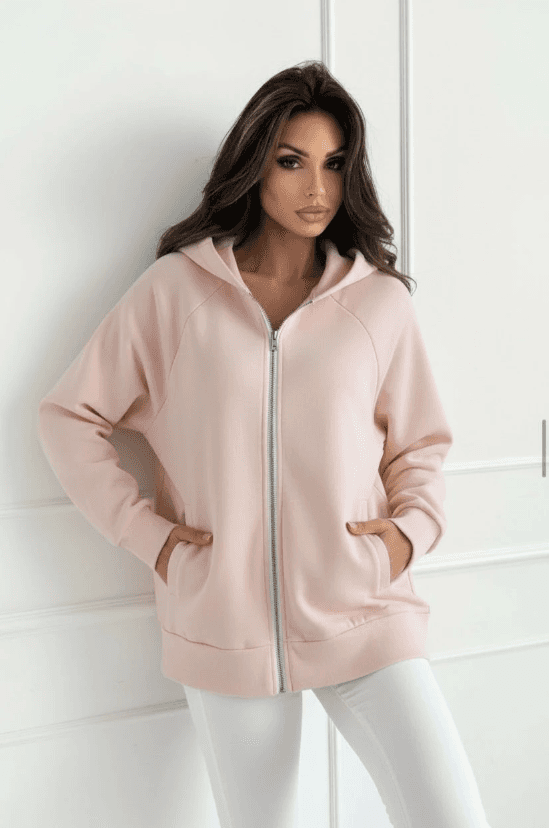 Oversize Weste mit Reißverschluss & Kapuze – lockere Passform