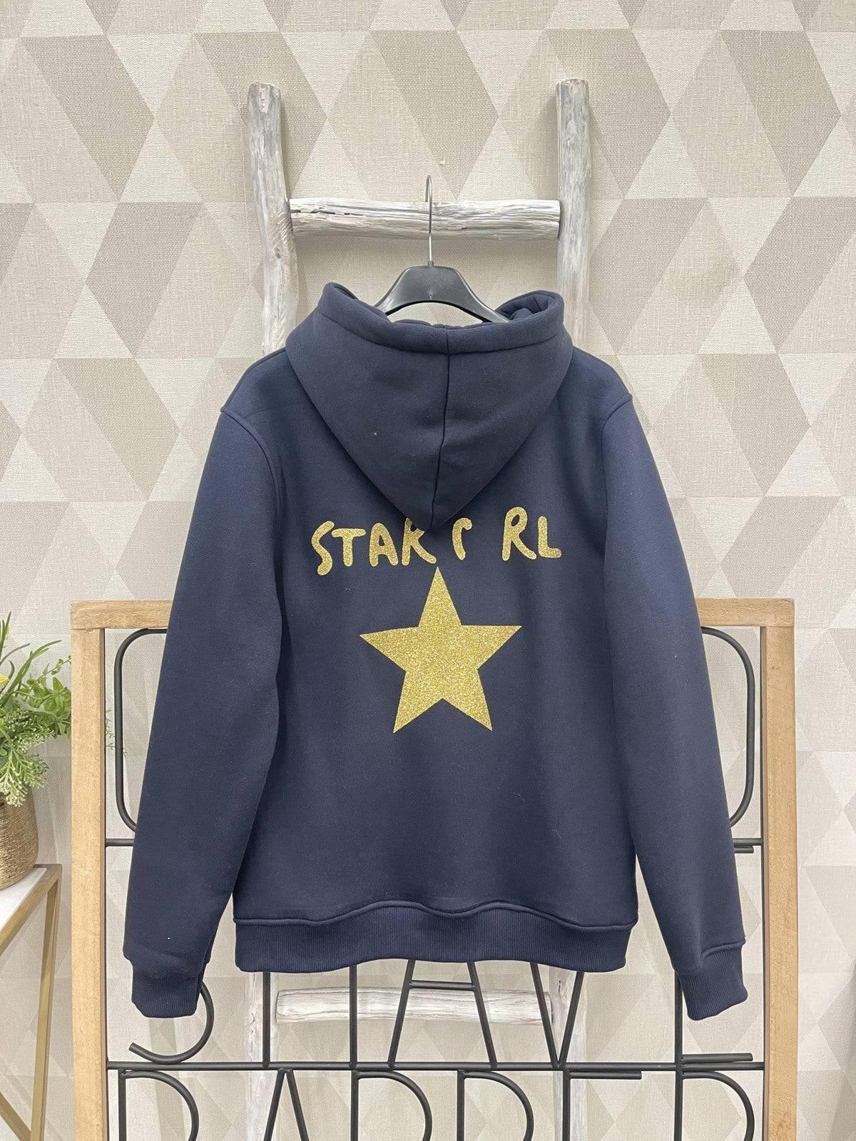 Kapuzenpullover aus gebürstetem Fleece mit Druck - Star - Trendy Fashion