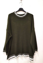 Damen Pullover Rundhals Seitenansicht – elegante Passform & weiches Strickmaterial