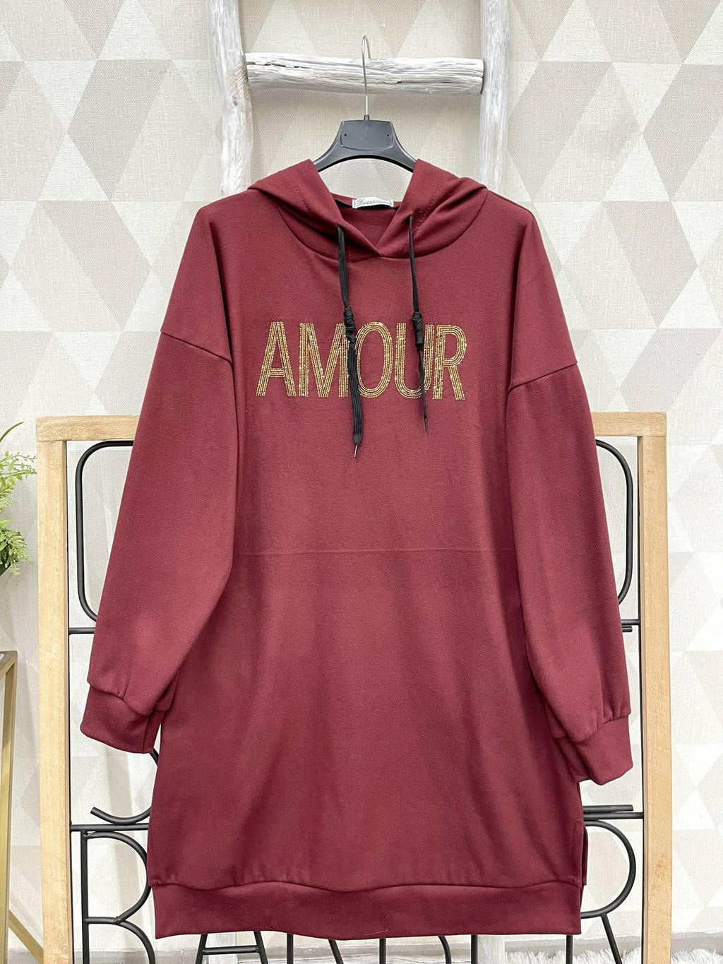 Damen Casual-Kleid mit Print & Kapuze – Bequemes lässiges auffälliges Kleid in 3 Farben