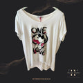 Damen Shirt One Love – Hochwertiges Baumwoll-Shirt mit Liebesbotschaft