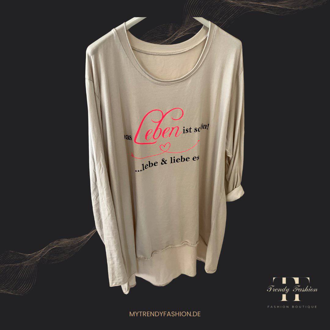 Langarmshirt Leben - Trendy Fashion