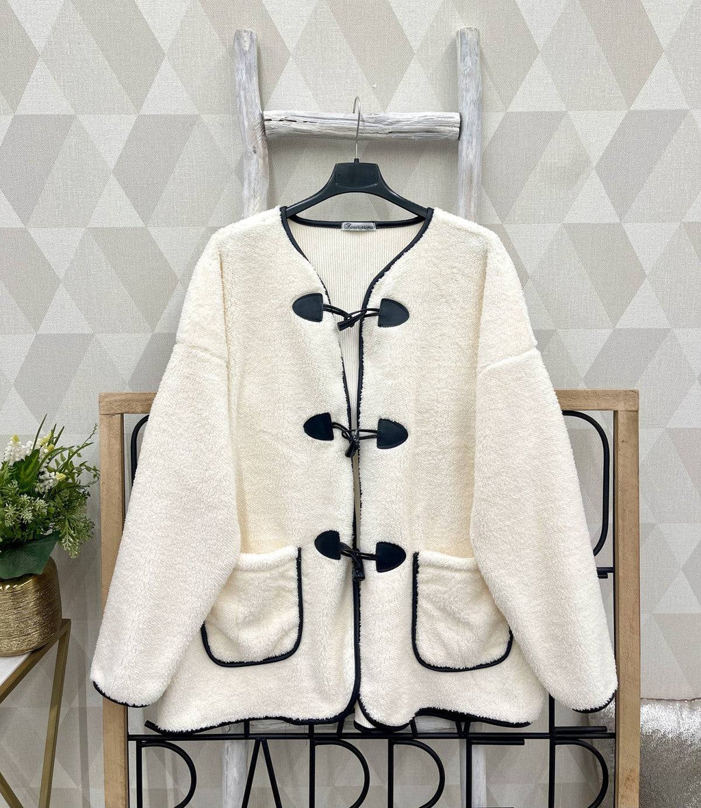 Teddy-Fleece-Jacke mit Knebelverschlüssen